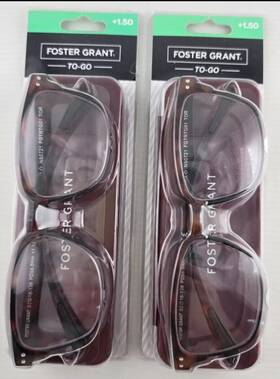 Fgtrtg01 Foster Grant To Go 1.50 Ultra Slim Readers W Protective Case 2 Pc