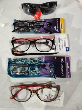 Foster Grant Gldy10r Sight Station Reading Glasses Lot Of 5 1.75/ 2.00 Multicolor
