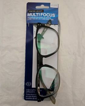 Hd0524 Foster Grant Multifocus Reading Glasses 1.25 Camden 51 18-14 Black Grey