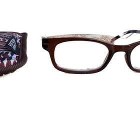 Foster Grant L01015 Katie Reading Glasses Frames Brown Floral Print