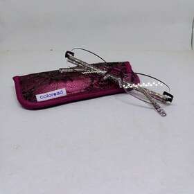 2.50-dani Foster Grant Lo0918 Coloread Purple Reading Glasses-soft Case-rimless-