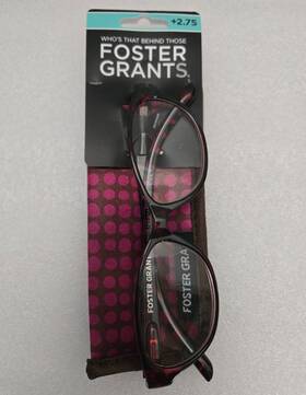 15-142 Foster Grant Ms0516 Reading Glasses 2.75 Monica Mag 52 With Soft Case