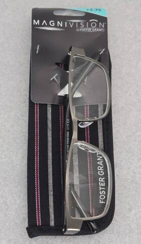 16-139 Foster Grant #ms0921 Magnivision Reading Glasses 2.75 Leo Gun 52