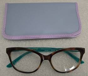 17-143 Foster Grant Ns0320 Gloss Reading Glasses 2.00 Tessa Teal 53 Tortoise With Case