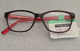 16-145 Foster Grant Ns1024 Gloss Reading Glasses 1.50 Kinley Gl 52 Red