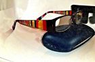 Foster Grant Pair Reading Glasses Adrama Burgundy Stripe Hard Case