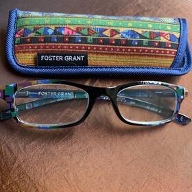 Plo118 Foster Grant Allegra Nav Readers Rading Glasses W Case