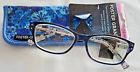 Foster Grant Quality Womans Readers Heidi Blue Reading Glasses Case
