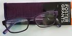 Foster Grant Readers Reading Glasses Case Emile Purple Msrp Emilia
