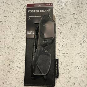 Sd017 Foster Grant 3.25 Crystal Vision Premium Construction Reading Glasses Black