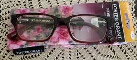 Tg0317 Foster Grant 2.00 Dk Red Plastic Frame Reading Glasses Roxanna C1
