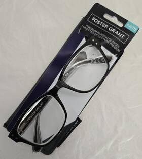18-143 Foster Grant Tg1223 Premium Reading Glasses 2.75 Tristan 52 Shiny Black
