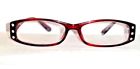 Foster Grant Womans Designer Viva Red Glitter Rhinestone Reading Glasses