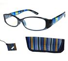 Foster Grant Womens Rainbow Blue Reading Glasses 1.5 Strenght Case And Loop 0727422282721
