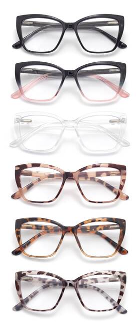 B0dgh1zpcw Foxmook 6-pack Reading Glasses For Women Oprah Style Spring Hinge Readers