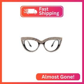 Fuprecious B0cgh6f5y4 Cat Eye Reading Glasses Bling Rhinestone Magnified Blue Light Blockin