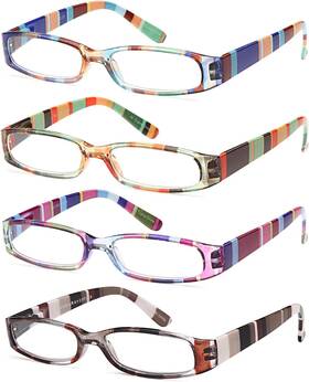 Gamma Ray Optics 313094660600 Womens Reading Glasses - 4 Pairs Ladies Fashion Readers For Women