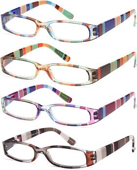 Gamma Ray Optics 445021370337 Womens Reading Glasses - 4 Pairs Ladies Fashion Readers For Women
