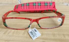 Ganz 661371913827 Brand New With Tags Red Plaid 200 Reading Glasses Readers Case