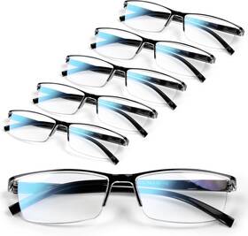 Gaoye 313043132103 6 Pack Executive Style Reading Glasses Men - Durable Readers With 99% Blue Light