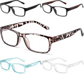 Gaoye 313050589570 5-pack Reading Glasses Blue Assorted Colors Magnification Strengths