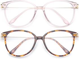 Gaoye 810149532481 Blue Light Blocking Glasses - Trending Round Medium 2-pink Tea Leopard