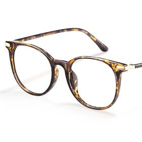 Gaoye 810149537943 Blue Light Blocking Glasses Retro Medium Tea Leopard/transparent Lens