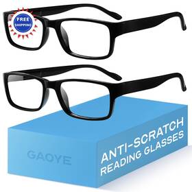 Gaoye 840433214670 Reading Glasses 1.25 2 Pack Blue Light Filter Uv Protection Rectangle