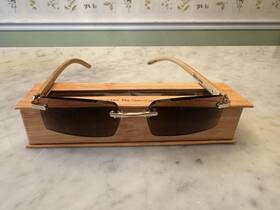 Georgio Caponi 739042094783 Bamboo Rimless Sun Reader Sunglasses By - 2.75 With Case