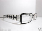 Georgio Caponi Reading Glasses Black Clear Diamond Pattern Temples 3.50 Q1 739042010578