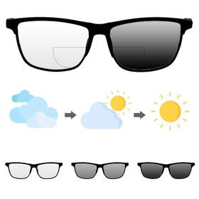Glazzers 612590502552 Transitions Bifocal Reading Glasses Clear On Top Blue Block Readers Lined Bl