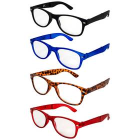 Foldbk1.5 Global Vision Bl1.5 Br1.5 Rd1.5 Foldaway Readers Black Brown Blue Red With Clear Lens And Pouch