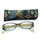 Gm10461 Green With Flower Print Magnification Reading Glasses 080692904114