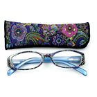 Gm10472 Blue With Flower Print Magnification Reading Glasses 080692904350