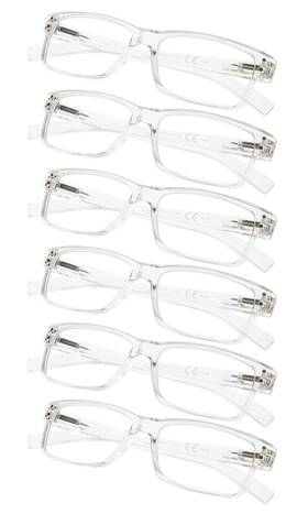 2-r032-6c08-200 Gr8sight 6-pack Spring Hinge Reading Glasses For Men And Women Fashion Square Frame Strong