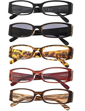 Pdz-r040-mix-150 Gr8sight 5-pack Ladies Reading Glasses Sunshine Readers Fashion Design Comfortable Fit