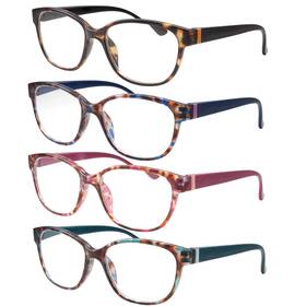 5823804566 Grinderpunch 4 Pairs High Magnification Power Womens Reading Glasses - Cat Eye Readers 6.00