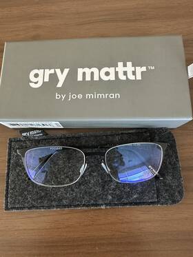 650465bk Gry Mattr Blue Light Readers Focused Reading Glasses In 0.0 Magnifying Strength