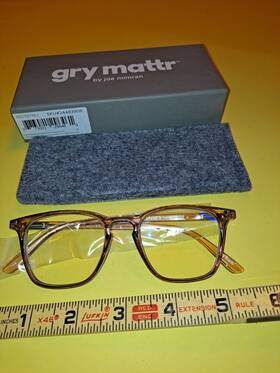 6590197n Gry Mattr Joe Mimran Reading Glasses Blue Light 2.5 Magnification Lt Br