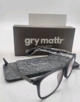 Gry Mattr 773021296409 Designer Readers Slate Grey Witty Blue Light Blocking Eyewear 1.50
