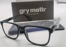 Gry Mattr 773021296508 Designer Blk And Green Determined W Blue Light Blocking Lens 2.50