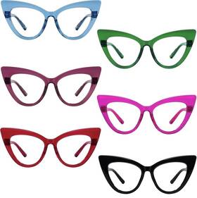 Gud 431246690021 6x Cat Eye Reading Glasses 1.50 With Screwless Spring Hinge Metalless Readers Cd