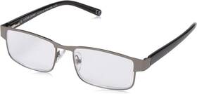 Gunmetal 313052679613 Mens Leo Square Reading Glasses Gunmetal/transparent 2 X