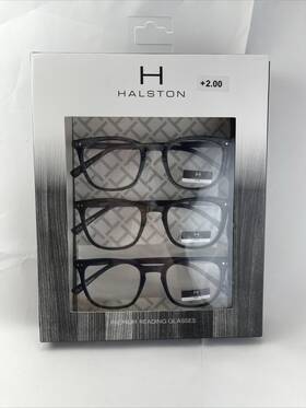 Hr60 Halston Fashion 3 Pack 2.00 Multi Color Reading Designer Glasses Readers