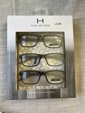 Hr61 Halston 2.50 Reading Glasses 3 Pair New