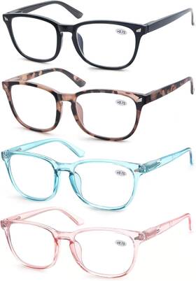 Hapjoys 445017030092 Womens Reading Glasses Blue Light Blocking Computer Readers 0.50 For Women
