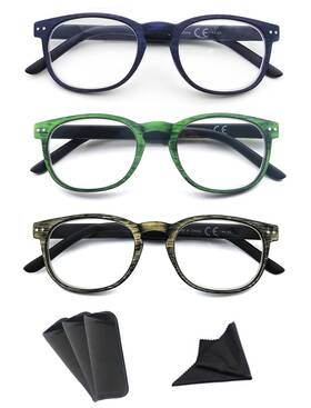 Hapjoys 770343058470 Reading Glasses Men Women Wood Grain Pattern Readers 0.75 With Comfortable S