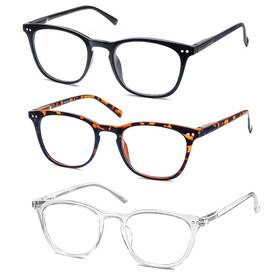 Hapjoys 779640566060 Reading Glasses Women Men Stylish Readers 4.0 Lightweight Frame For R