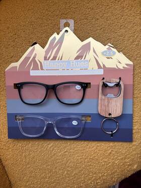 Happy Hues 197798033638 Reading Glasses 2 Pairs. Of 2.50 Readers With Bottle Opener Keychain