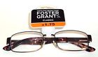 K926 Harry Foster Grant Classic Reading Glasses Brn 1.75 Nwt 070135555010